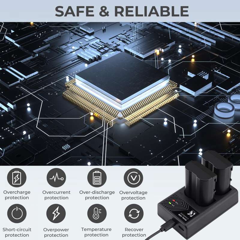 K&F Dual Charger for Nikon EN-EL15 batteries | KF28.0006
