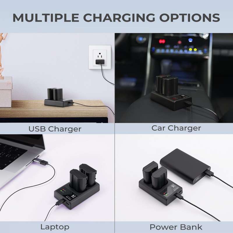 K&F Dual Charger for Nikon EN-EL15 batteries | KF28.0006