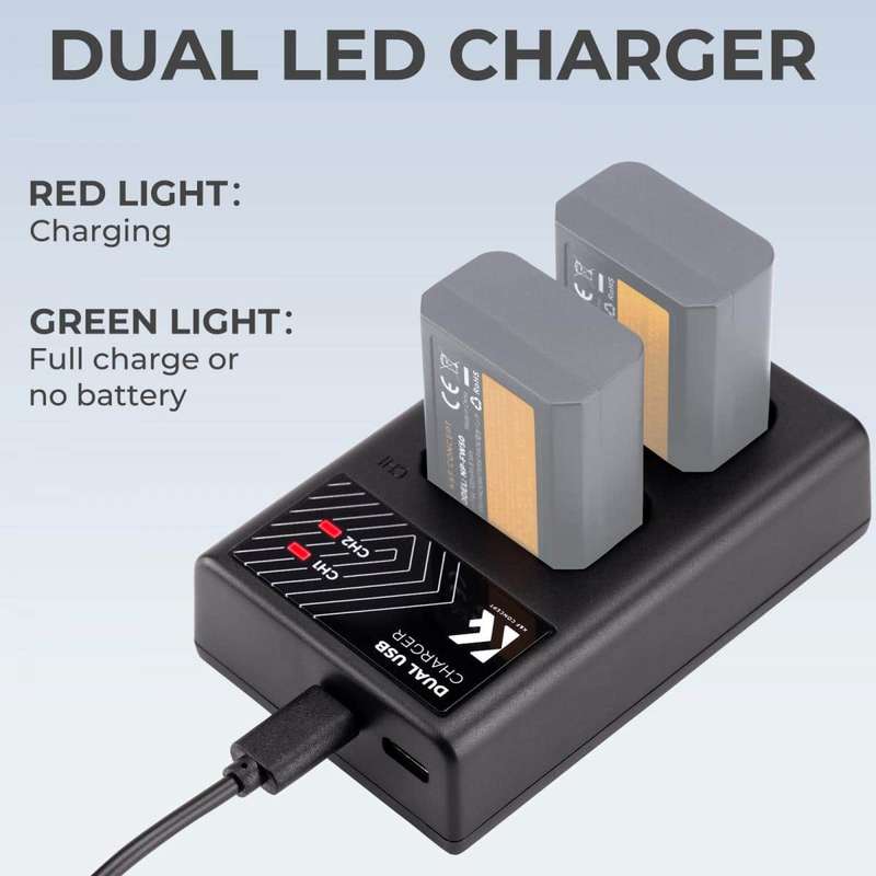 K&F Dual Charger for Sony FW-50 batteries | KF28.0009