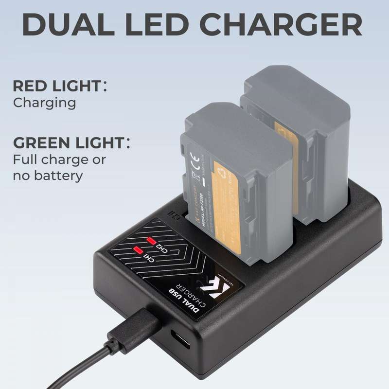 K&F Dual Charger for Sony NP-FZ100 batteries | KF28.0010