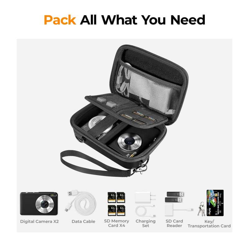 K&F Electronics Case (Black) Protect your Tech when Traveling | KF13.167