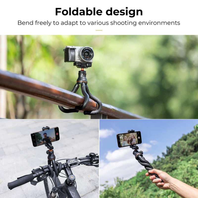 K&F Flexible Mini Tripod with Bendable Legs and Bluetooth Remote | KF09.129