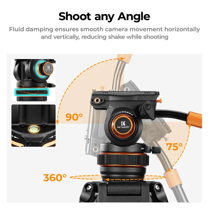 K&F Fluid-Director Video Tripod with 75mm Bowl for Professionals | KF09.148