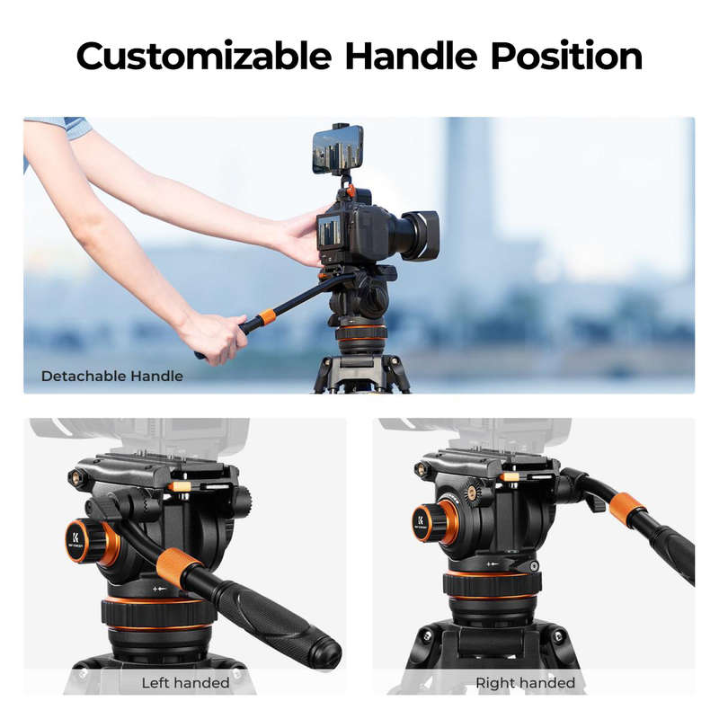 K&F Fluid-Director Video Tripod with 75mm Bowl for Professionals | KF09.148