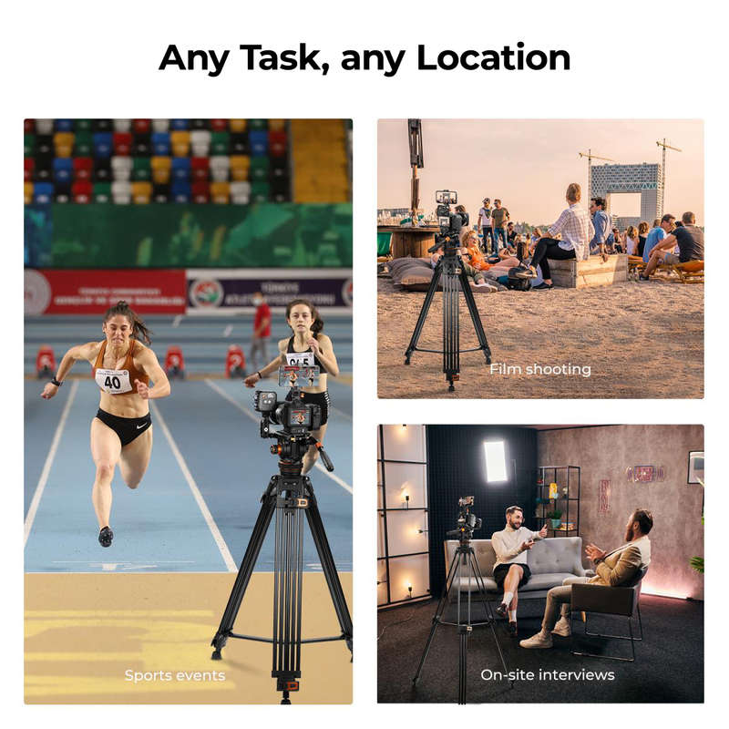 K&F Fluid-Director Video Tripod with 75mm Bowl for Professionals | KF09.148