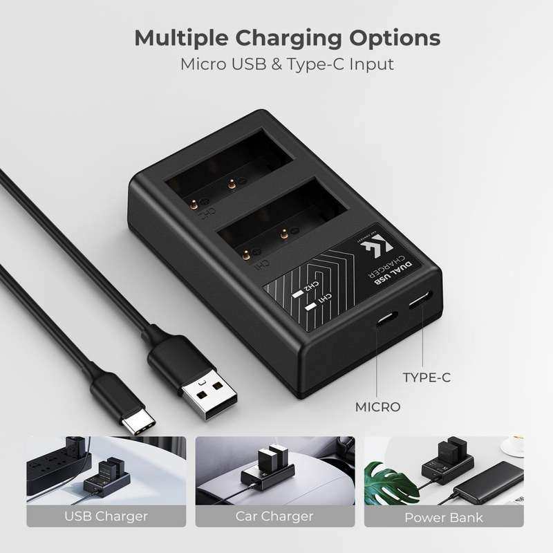 K&F Fuji NP-W126 Battery Kit - 2 Batteries and Dual Charger | KF28.0030