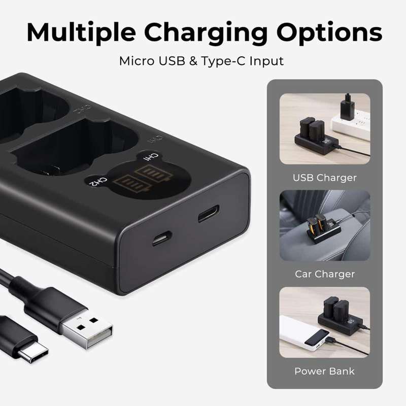 K&F Fuji NP-W235 Battery Kit - 2 Batteries and Dual Charger | KF28.0018