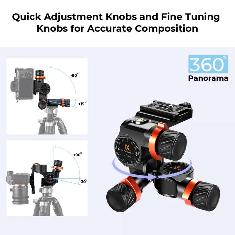 K&F Geared Tripod Head the Ultimate in Precision Shooting | KF31.047