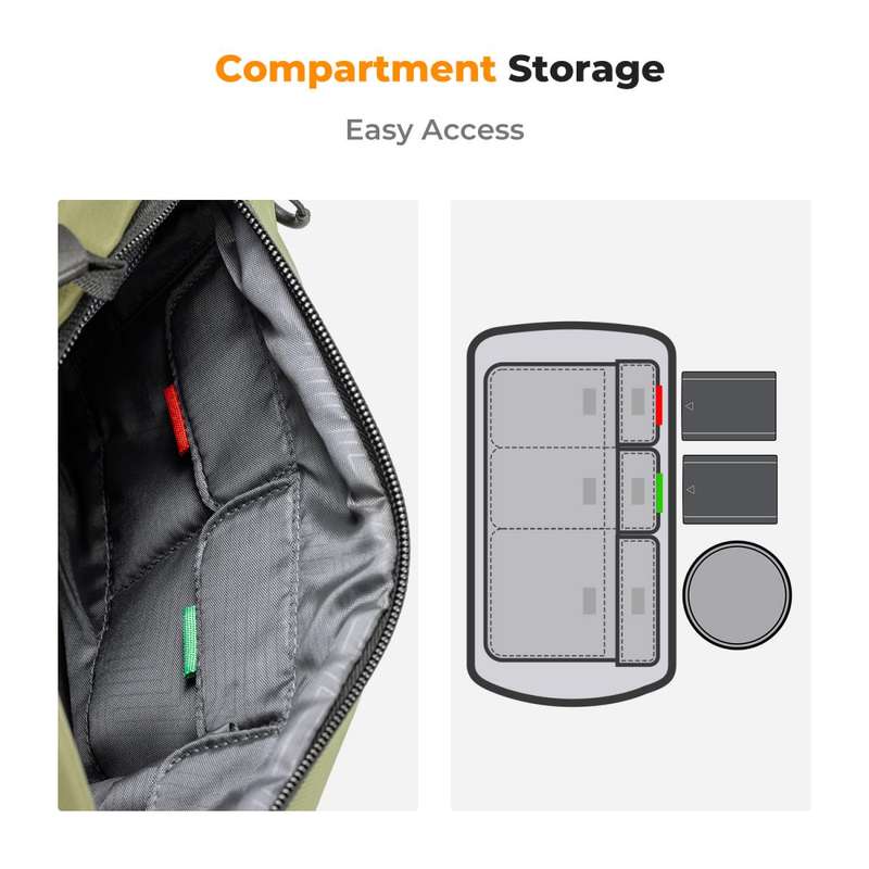 K&F Green Alpha Sling Bag ideal for the Urban Photographer | KF13.157V2
