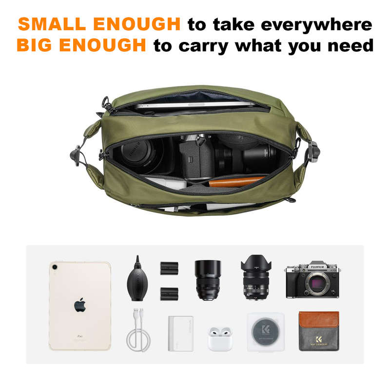 K&F Green Alpha Sling Bag ideal for the Urban Photographer | KF13.157V2