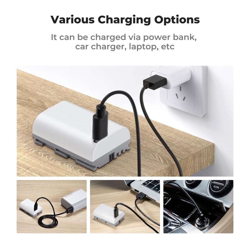 K&F LP-E6NH Camera Battery for Canon with USB-C Charging Port | KF28.0033