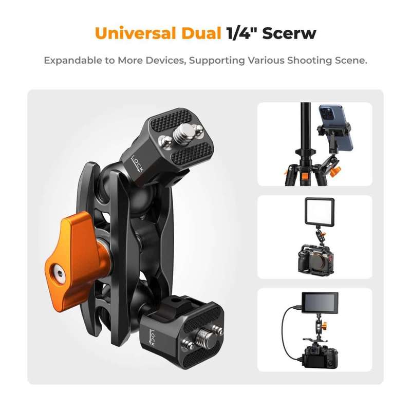 K&F Magic Arm Ms14 - Double-ended with 1/4" Screw Ball Heads | KF31.082