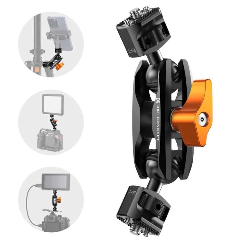 K&F Magic Arm Ms14 - Double-ended with 1/4" Screw Ball Heads | KF31.082