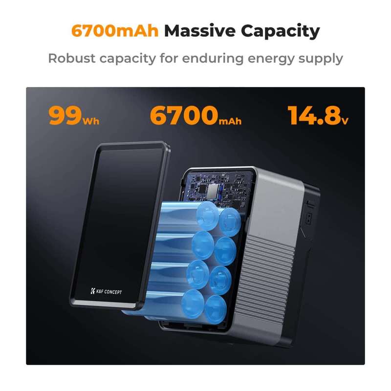 K&F Mini V-Mount Battery at 99Wh and 6700mAh 100w | KF28.0024V1