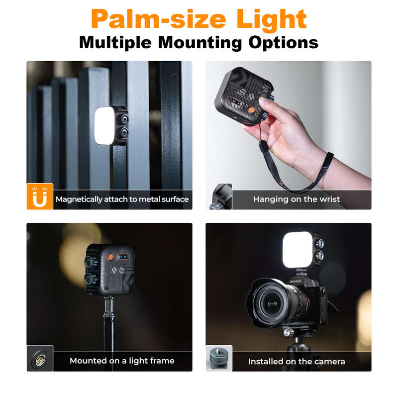 K&F Mini Bi-Colour LED Video Light with Built-in Battery (Black) | KF34.035