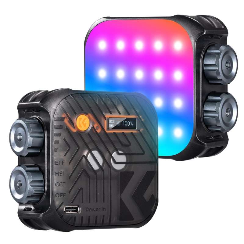 K&F Mini RGB LED Video Light with a Built-in Battery (Black) | KF34.036