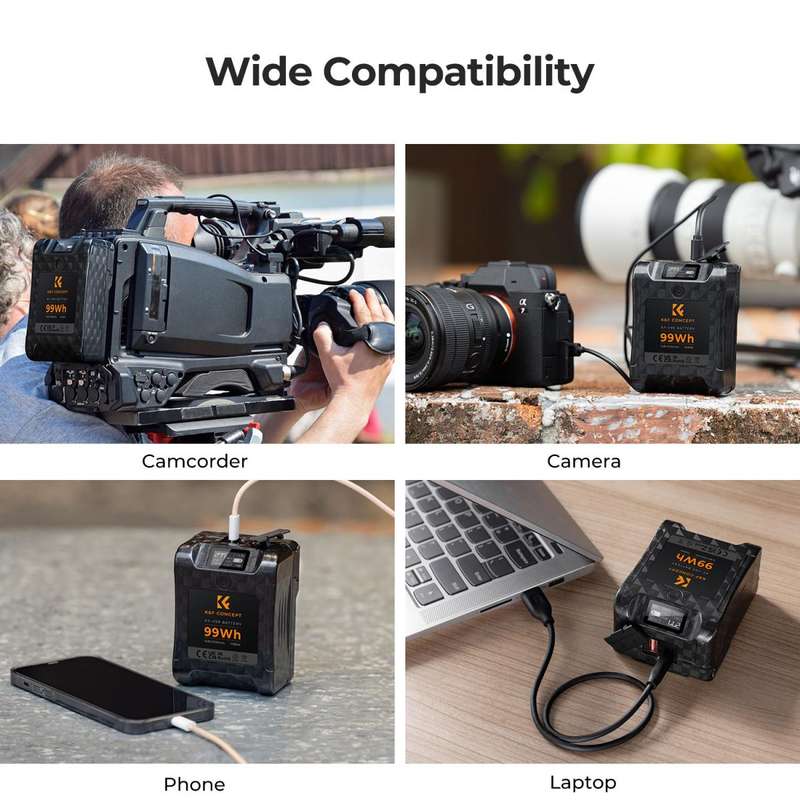 K&F Mini V-Mount Battery at 99Wh and 6700mAh 65w | KF28.0024