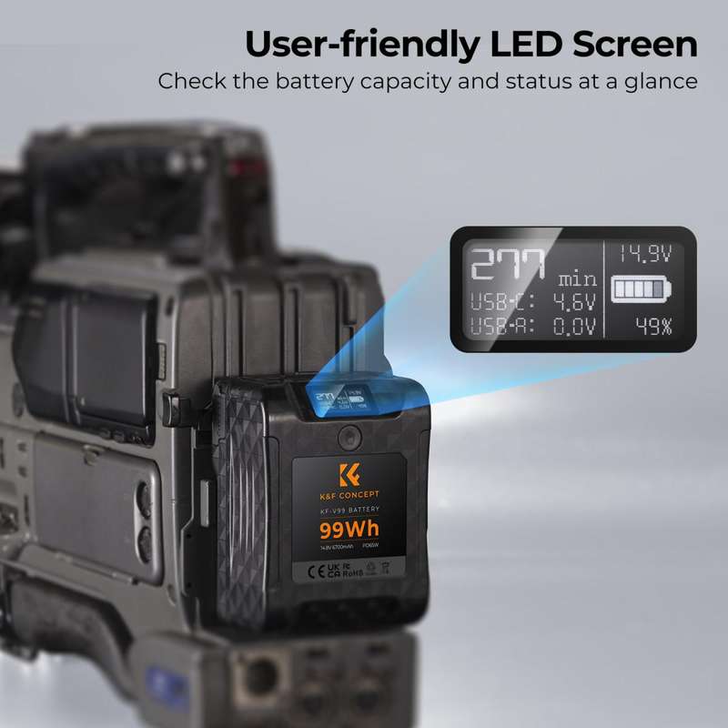 K&F Mini V-Mount Battery at 99Wh and 6700mAh 65w | KF28.0024