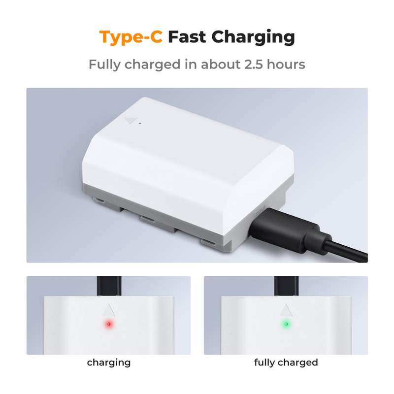 K&F NP-FZ100 Camera Battery for Sony with USB-C Charging Port | KF28.0034