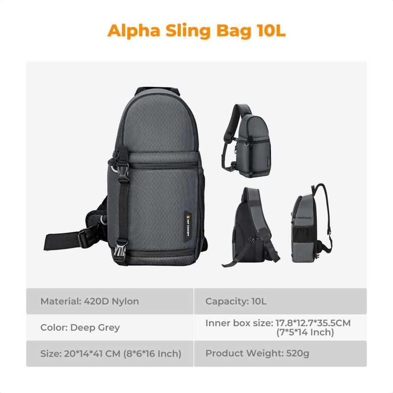 K&F Slim-Shooter (Black) a Trendy Sleek and Active Camera Bag | KF13.141