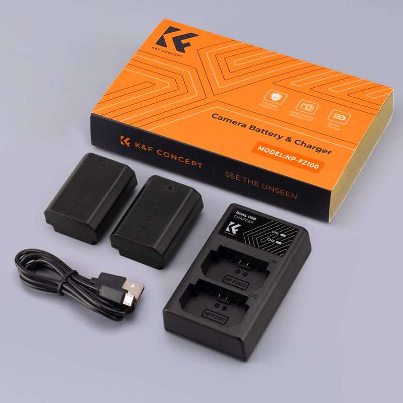 K&F Sony NP-FZ100 Battery Kit - 2 Batteries and Dual Charger | KF28.0016