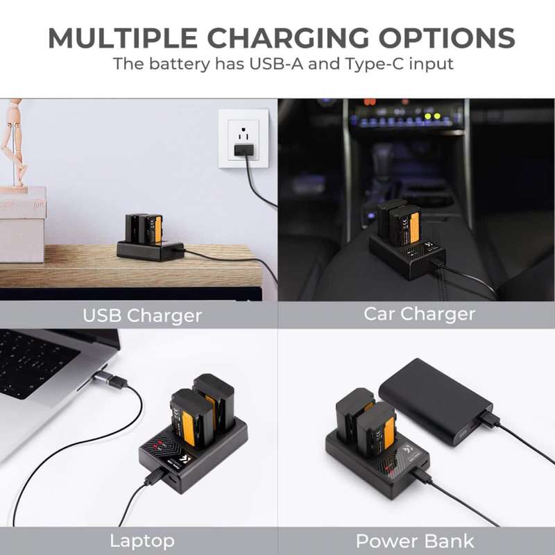 K&F Sony NP-FZ100 Battery Kit - 2 Batteries and Dual Charger | KF28.0016