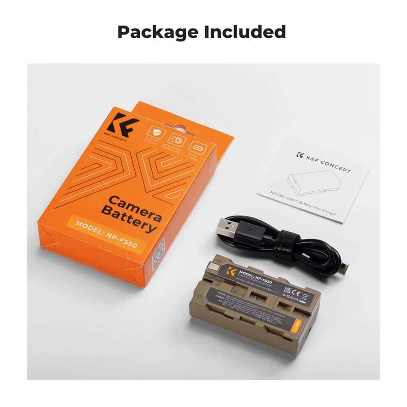 K&F NP-F550 Camera Battery for Sony with USB-C Charging Port | KF28.0035