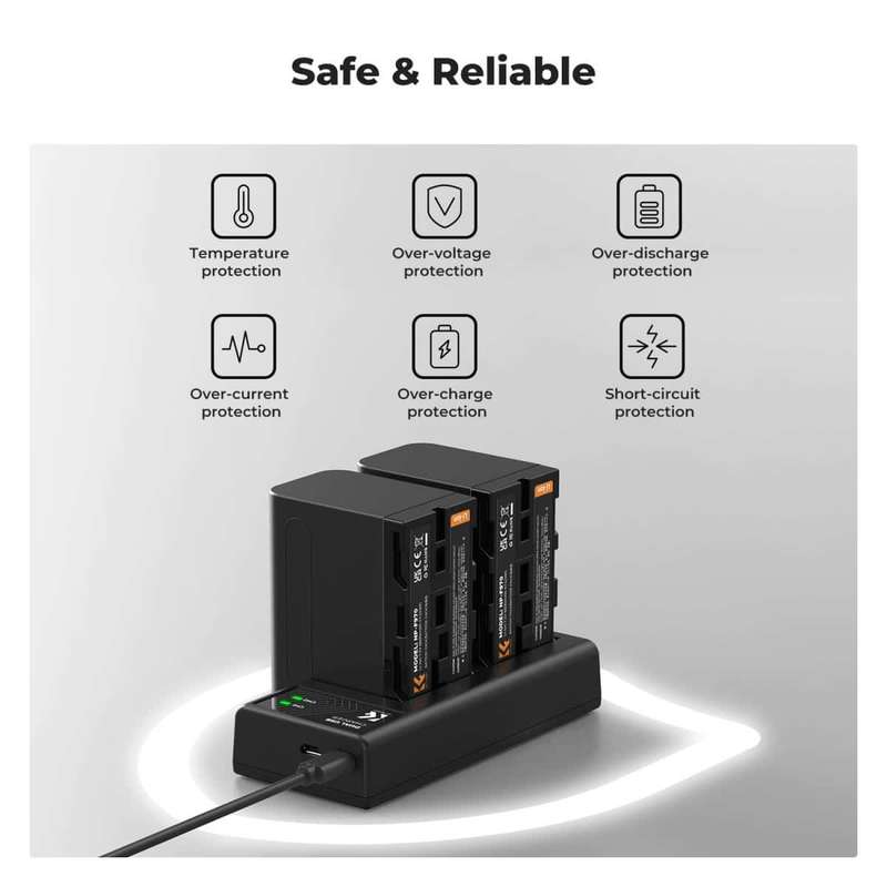 K&F Sony NP-F970 Battery Kit - 2 Batteries and Dual Charger | KF28.0047