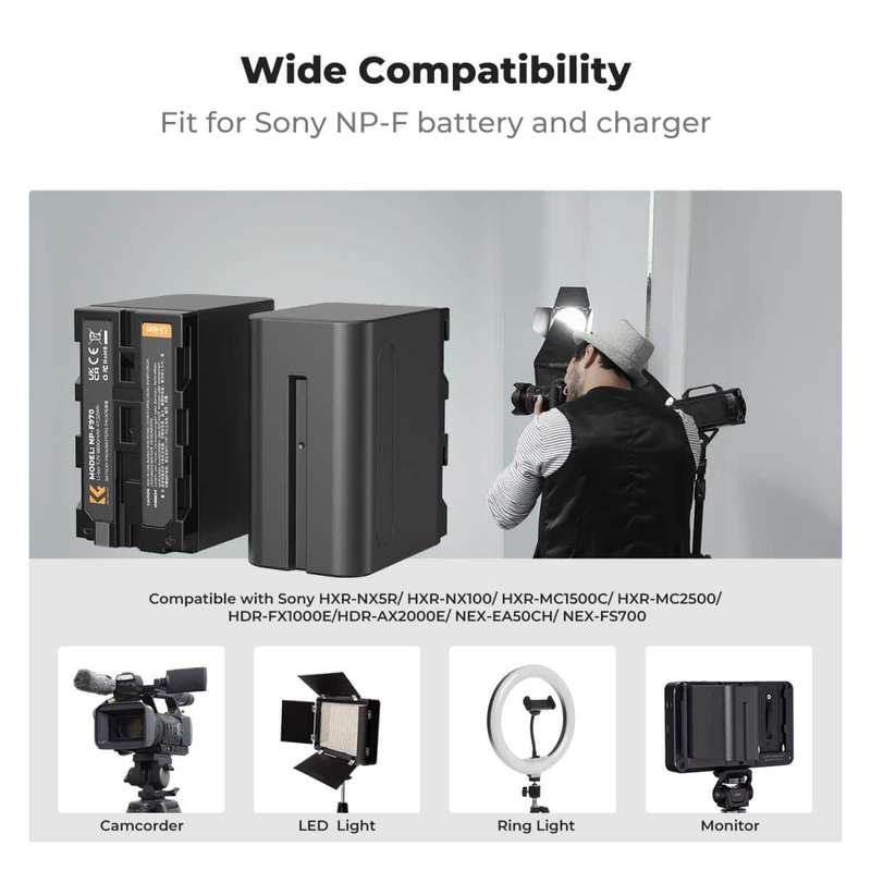 K&F Sony NP-F970 Battery Kit - 2 Batteries and Dual Charger | KF28.0047