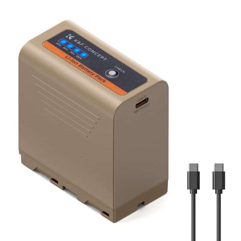 K&F NP-F970 Camera Battery for Sony with USB-C Charging Port | KF28.0036