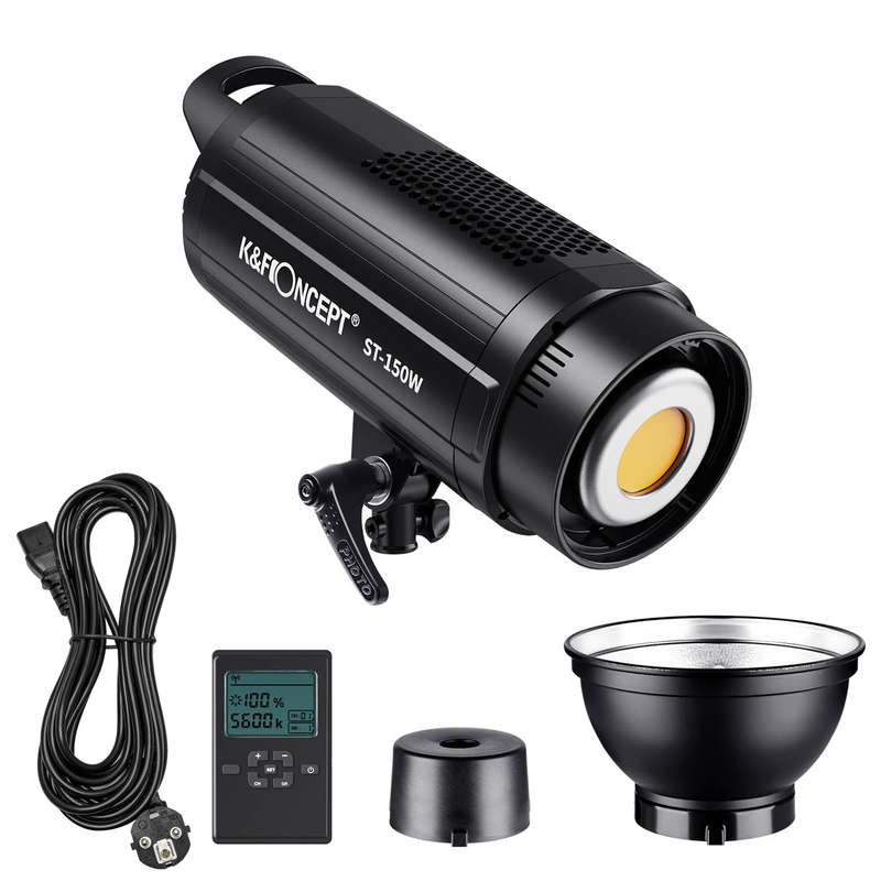 K&F ST-150W LED Video Light - Dimmable Daylight COB LED with Bowens Mount