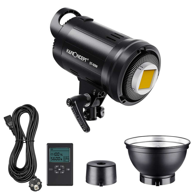 K&F ST-60W LED Video Light - Dimmable Daylight COB LED with Bowens Mount