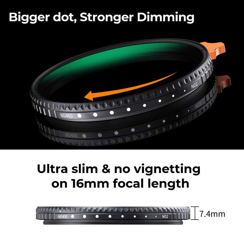 K&F 77mm Variable ND Filter (VND) ND2-ND400 Nano-X Series | KF01.1465
