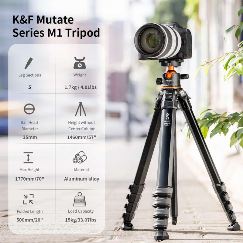 K&F Pro-Traveller Photography Tripod Kit with 35mm Ball Head | KF09.105