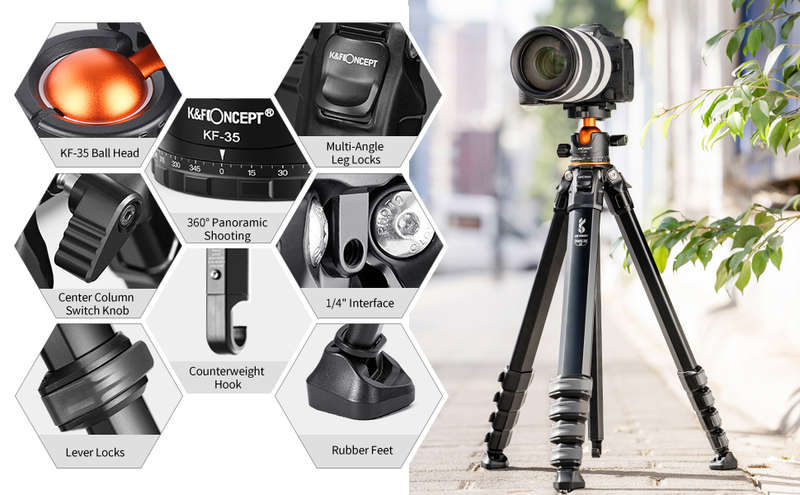 K&F Pro-Traveller Photography Tripod Kit with 35mm Ball Head | KF09.105