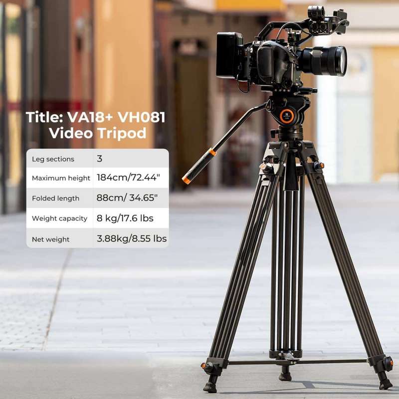 K&F Core-Director Video Tripod with 75mm Bowl and Fluid Head | KF09.121