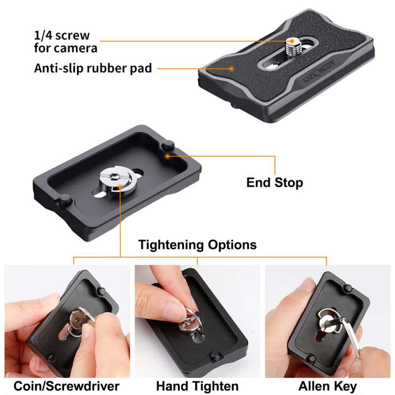 K&F 2X Quick Release Plates for Camera to Tripod Mounting | KF31.030X2QRP