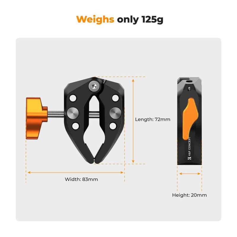K&F Mini Super Clamp Ms15 with a Jaw Opening of 60mm | KF31.081