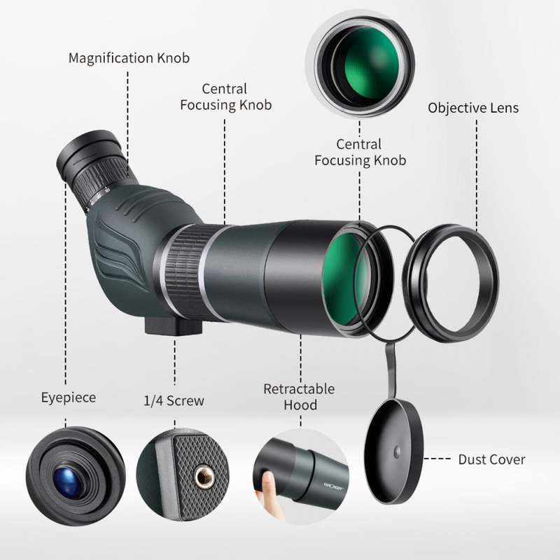K&F 20-60X Spotting Scope with Smartphone Mount and Mini Tripod | KF33.033