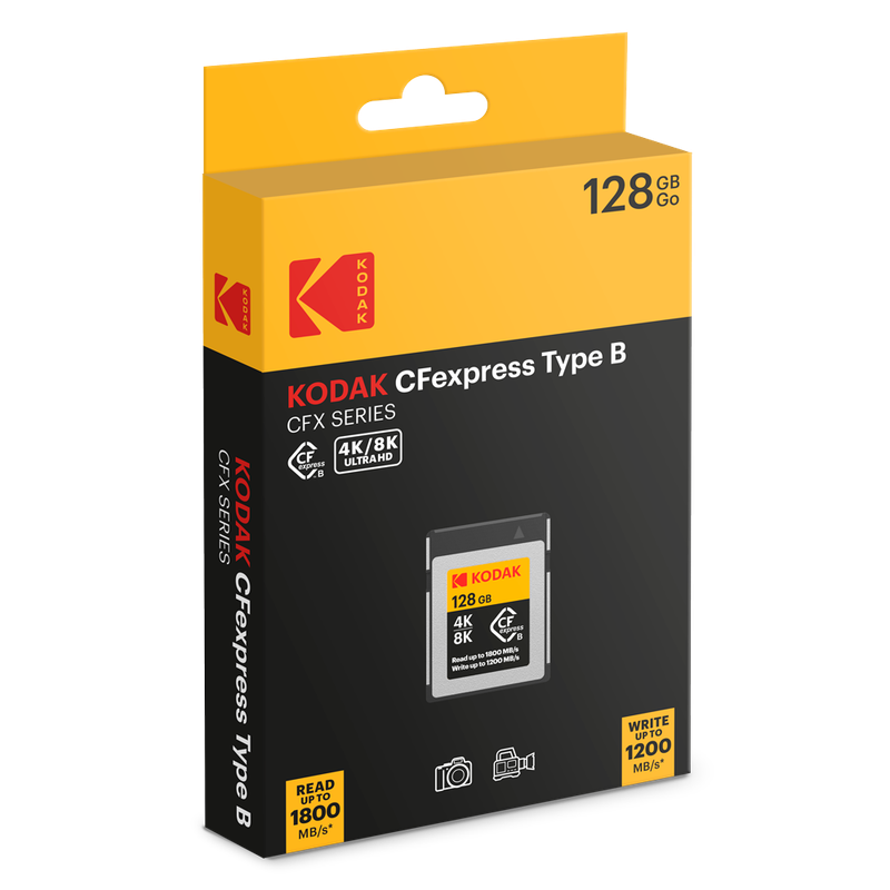 Kodak 128GB CFexpress Type B - CFX Series for 3D or 8k Video Write Speeds