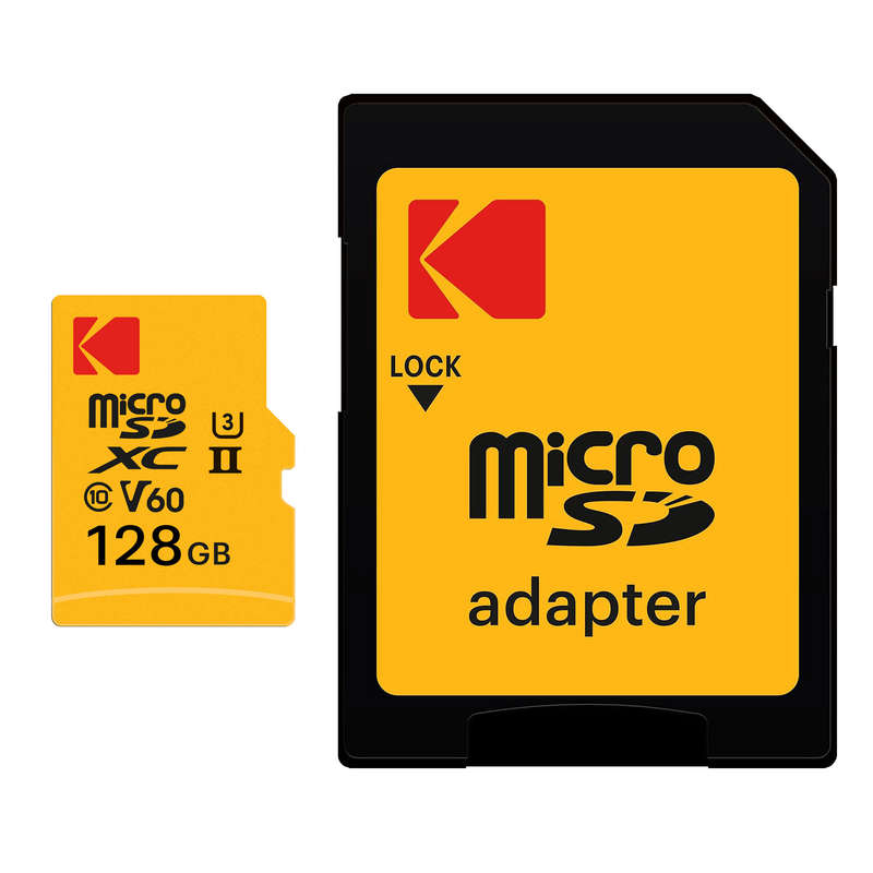 Kodak 128GB microSD Card Ultra Pro with UHS-II U3 V60 for 4k or 8k Capture