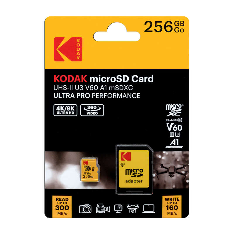 Kodak 128GB microSD Card Ultra Pro with UHS-II U3 V60 for 4k or 8k Capture