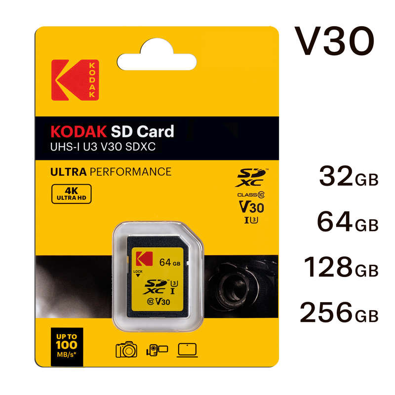 Kodak 128GB SD Card Ultra Performance with UHS-I U3 V30 for 4k Capture