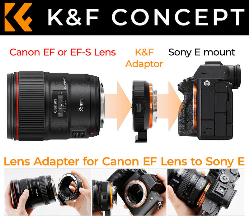 K&F Lens Adapter for Canon EF Lenses to Sony E Mount Cameras | KF06.466