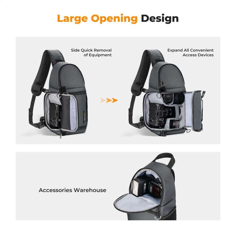 K&F Slim-Shooter (Black) a Trendy Sleek and Active Camera Bag | KF13.141