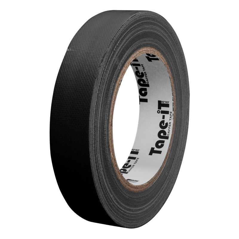 Tape-iT 12 Pack of Black Gaffer Tape Rolls 24mm x 25m | Ti2425BG12