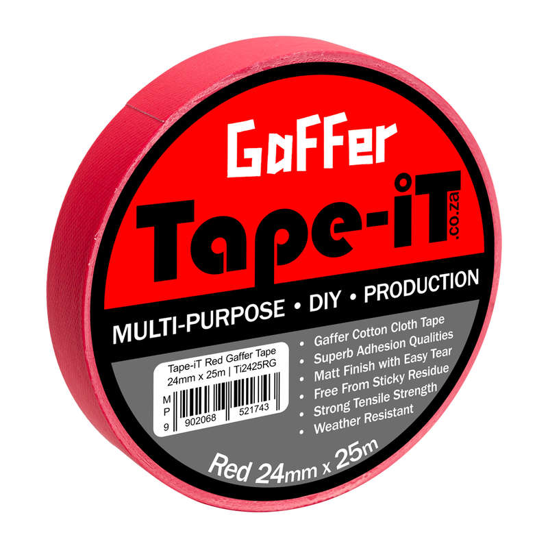 Tape-iT 5 Pack with 5 Colours of 1inch Gaffer Tape 24mm x 25m | Ti2425CPG