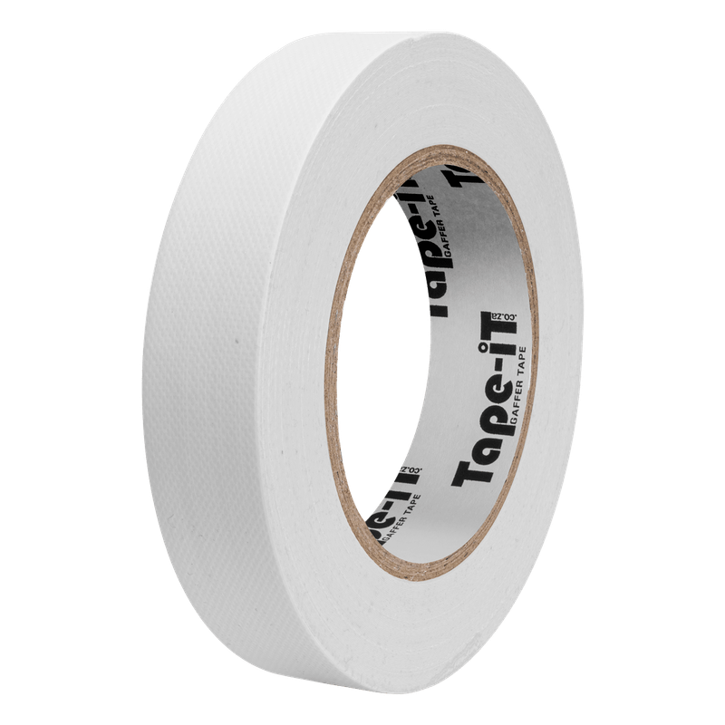Tape-iT Carton with 24 Rolls of White Gaffer Tape 24mm x 25m | Ti2425WG24