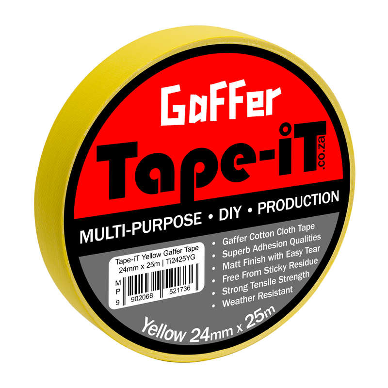 Tape-iT 5 Pack with 5 Colours of 1inch Gaffer Tape 24mm x 25m | Ti2425CPG