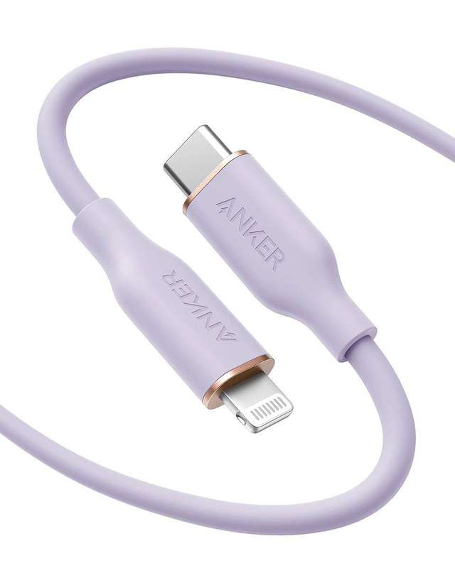 Anker PowerLine III Flow USB-C with Lightning Connector - Purple, 1.8m